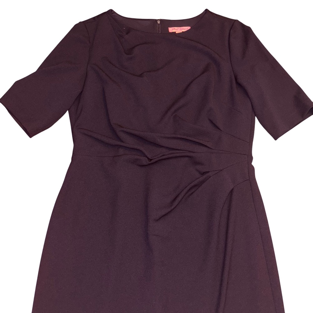 Betsey Johnson Dress‎ | Size 14 | Plum Purple, Side Gathered | Professional